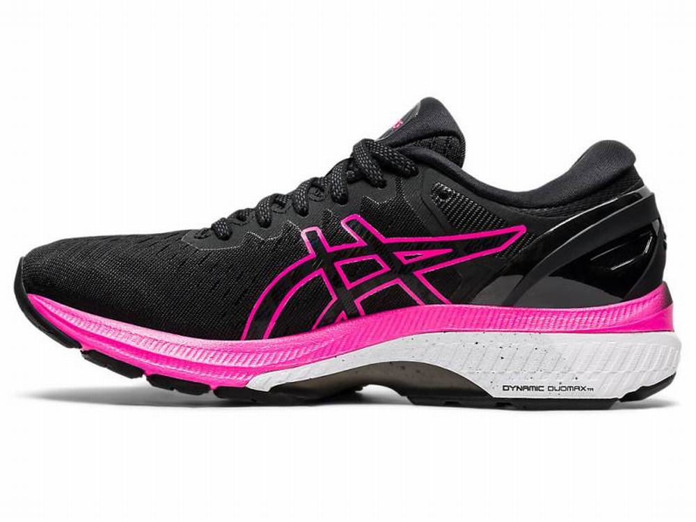 Tenis Para Correr Asics Tienda GEL KAYANO 27 Mujer Negros Rosas