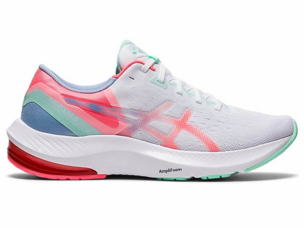 Tenis Para Correr Asics Baratas GEL PULSE 13 Mujer Blancos Coral